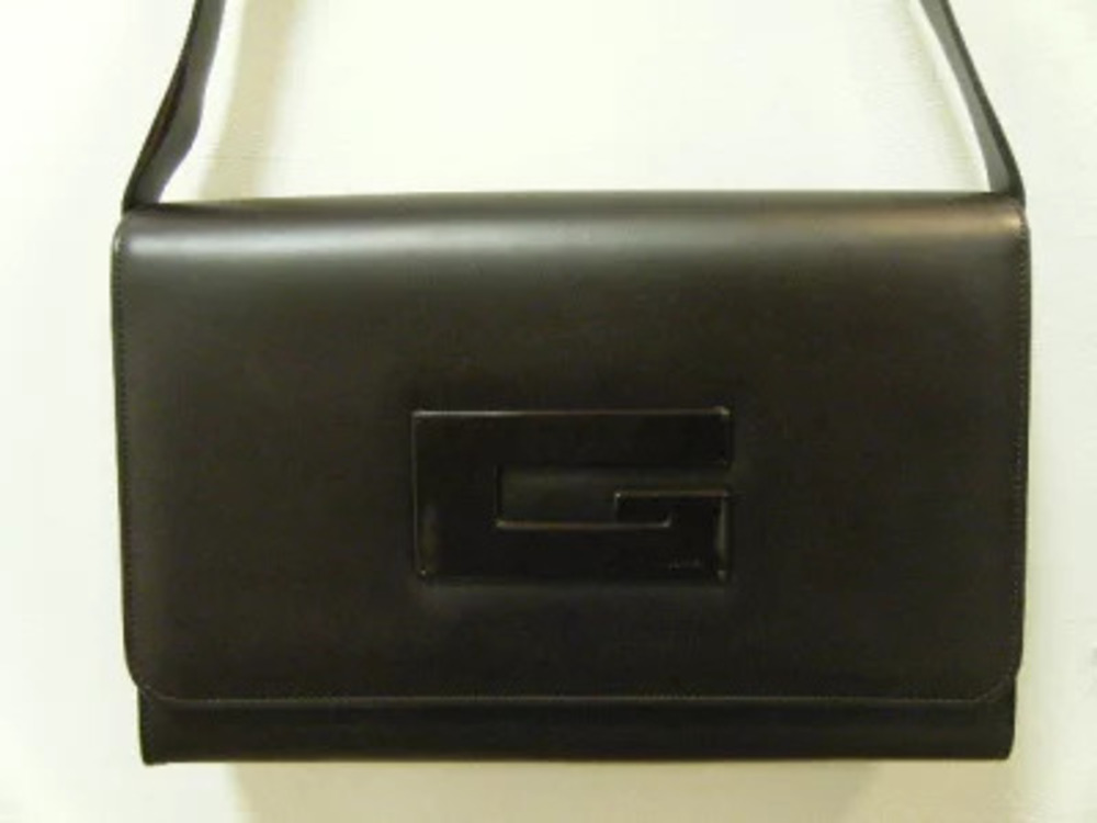 Gucci Shoulder Leather Bag Black